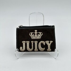 Y2K Juicy Couture Velvet Coin Purse Wallet Brown Whimsigoth Girly Pop Crown
